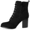 Journee Collection Womens Baylor Lace Up Stacked Heel Booties