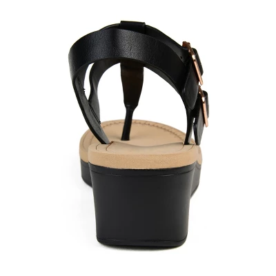 Journee Collection Womens Bianca Tru Comfort Foam Wedge Heel Buckle Sandals 4 Journee Collection Womens Bianca Tru Comfort Foam Wedge Heel Buckle Sandals - Image 2