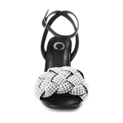 Journee Collection Womens Dua Tru Comfort Foam Pearl Accents Block Heel Sandals Black 6.5 7 Journee Collection Womens Dua Tru Comfort Foam Pearl Accents Block Heel Sandals Black 6.5 - Image 5