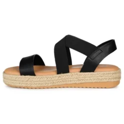 Journee Collection Womens Caroline Tru Comfort Foam Espadrille Sliver Wedge Sandals