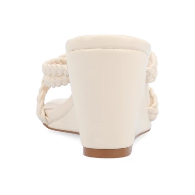 Journee Collection Womens Baylen Braided Strap Slip On Wedge Sandals 4 Journee Collection Womens Baylen Braided Strap Slip On Wedge Sandals - Image 2