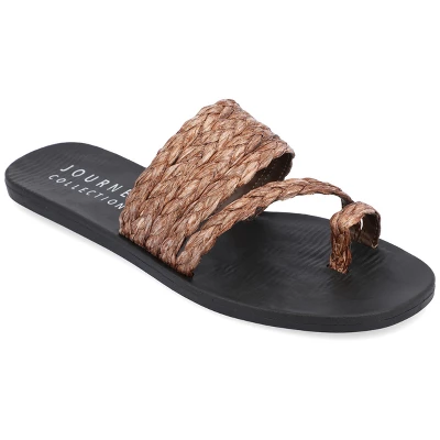 Journee Collection Womens Zindy Raffia Slip On Slide Sandal 12 Journee Collection Womens Zindy Raffia Slip On Slide Sandal - Image 10