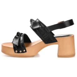 Journee Collection Womens Tia Double Bow Accent Clog Sandals