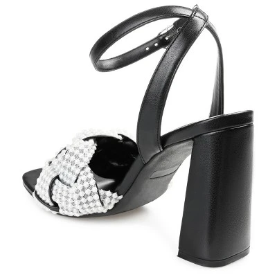 Journee Collection Womens Dua Tru Comfort Foam Pearl Accents Block Heel Sandals Black 6.5 8 Journee Collection Womens Dua Tru Comfort Foam Pearl Accents Block Heel Sandals Black 6.5 - Image 6