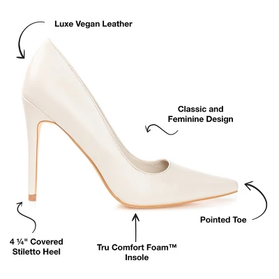 Journee Collection Womens Hadli Tru Comfort Foam Pointed Toe High Stiletto Pumps Ivory 9.5 9 Journee Collection Womens Hadli Tru Comfort Foam Pointed Toe High Stiletto Pumps Ivory 9.5 - Image 7