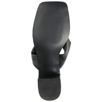 Journee Collection Womens Seelah Low Stacked Heel Flip Flop Sandals 6 Journee Collection Womens Seelah Low Stacked Heel Flip Flop Sandals - Image 4