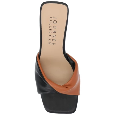 Journee Collection Womens Aylia Clear Block Heel Soft Vegan Leather Slip On Sandals 5 Journee Collection Womens Aylia Clear Block Heel Soft Vegan Leather Slip On Sandals - Image 3