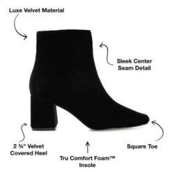 Journee Collection Womens Hazara Square Toe Block Heel Ankle Booties -Journee Collection GUEST 8975b50f 0940 4266 b472 9280b5af9d21