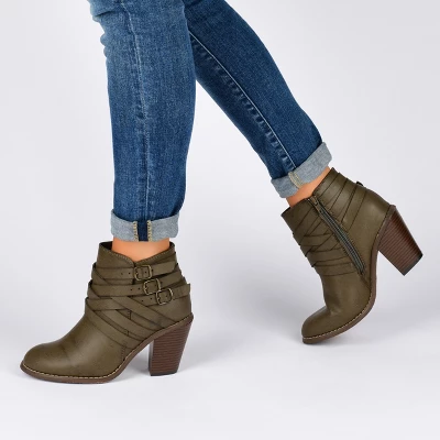 Journee Collection Womens Strap Inside Zip Stacked Heel Booties 10 Journee Collection Womens Strap Inside Zip Stacked Heel Booties - Image 8