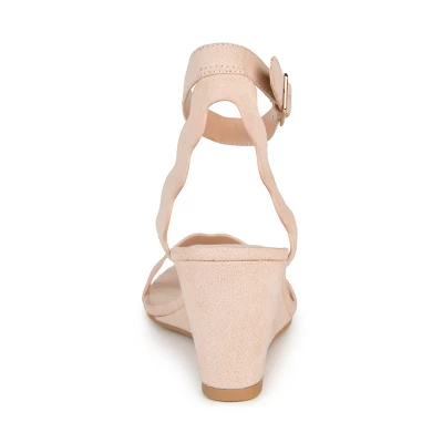 Journee Collection Womens Loucia Buckle Ankle Strap Wedge Sandals 4 Journee Collection Womens Loucia Buckle Ankle Strap Wedge Sandals - Image 2