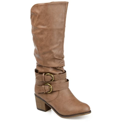 Journee Collection Womens Late Wide Width Wide Calf Stacked Heel Mid Calf Boots 13 Journee Collection Womens Late Wide Width Wide Calf Stacked Heel Mid Calf Boots - Image 11