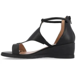 Journee Collection Womens Trayle Wedge Back Heel Zip Sandals