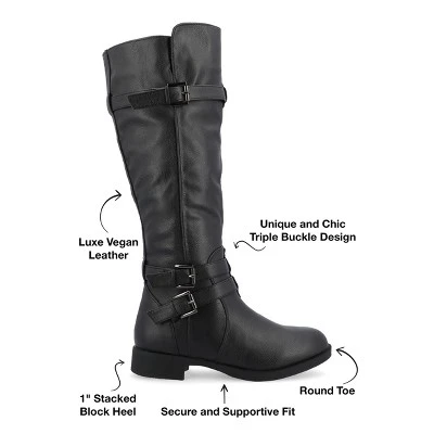 Journee Collection Womens Bite Stacked Heel Riding Boots 9 Journee Collection Womens Bite Stacked Heel Riding Boots - Image 7
