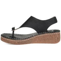 Journee Collection Womens Mckell Wedge Heel Buckle Sandals