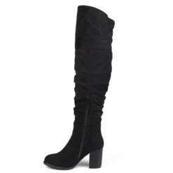 Journee Collection Womens Kaison Wide Width Extra Wide Calf Stacked Heel Over The Knee Boots