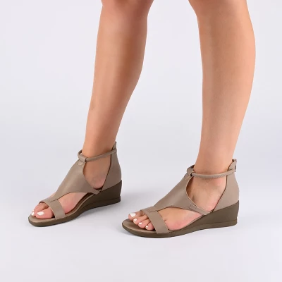 Journee Collection Womens Trayle Wedge Back Heel Zip Sandals 10 Journee Collection Womens Trayle Wedge Back Heel Zip Sandals - Image 8