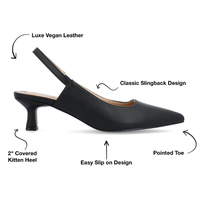 Journee Collection Womens Paulina Kitten Heel Sling Back Pointed Toe Pumps 9 Journee Collection Womens Paulina Kitten Heel Sling Back Pointed Toe Pumps - Image 7