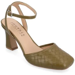 Journee Collection Womens Moriah Embossed Ankle Strap Square Toe Pumps -Journee Collection GUEST 9f521181 79e8 419f 842e d78fdb7865d6