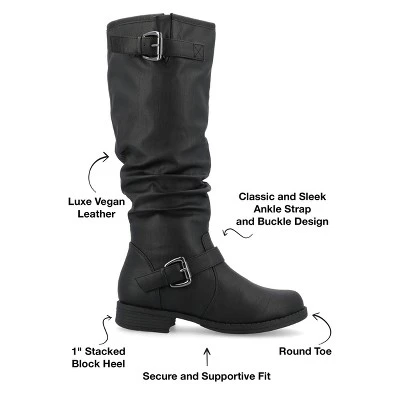 Journee Collection Womens Stormy Stacked Heel Riding Boots 9 Journee Collection Womens Stormy Stacked Heel Riding Boots - Image 7