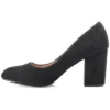Journee Collection Womens Fai Round Toe Mid Block Heel Pumps