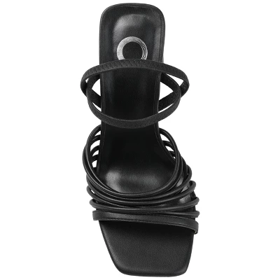 Journee Collection Womens Hera Open Square Toe High Block Heel Sandals 5 Journee Collection Womens Hera Open Square Toe High Block Heel Sandals - Image 3