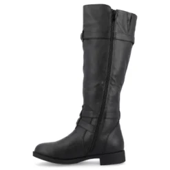 Journee Collection Womens Bite Stacked Heel Riding Boots
