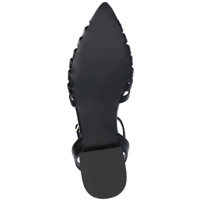 Journee Collection Womens Alivia Ankle Strap Block Heel Pointed Toe Flats 6 Journee Collection Womens Alivia Ankle Strap Block Heel Pointed Toe Flats - Image 4