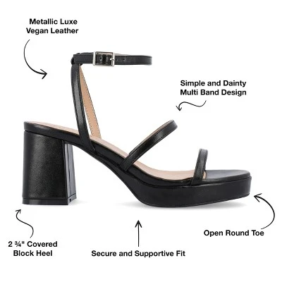 Journee Collection Womens Samilee Metallic Vegan Leather Platform Sandals 9 Journee Collection Womens Samilee Metallic Vegan Leather Platform Sandals - Image 7