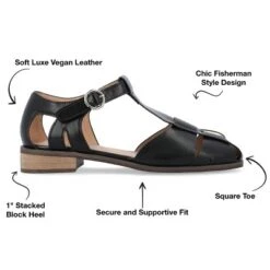 Journee Collection Womens Azzaria Low Block Heel Square Toe Flats -Journee Collection GUEST a775c71a 8a5b 4ad8 b4ee c85b7c4964c7