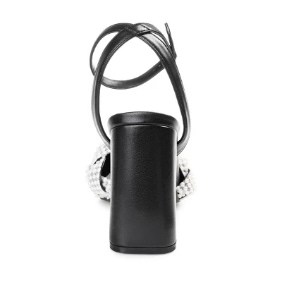 Journee Collection Womens Dua Tru Comfort Foam Pearl Accents Block Heel Sandals Black 6.5 4 Journee Collection Womens Dua Tru Comfort Foam Pearl Accents Block Heel Sandals Black 6.5 - Image 2