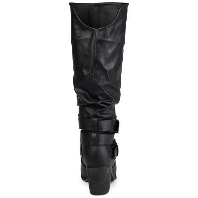 Journee Collection Womens Late Wide Width Wide Calf Stacked Heel Mid Calf Boots 4 Journee Collection Womens Late Wide Width Wide Calf Stacked Heel Mid Calf Boots - Image 2