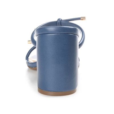 Journee Collection Womens Jessa Tru Comfort Foam Open Square Toe Block Heel Sandals Blue 9.5 4 Journee Collection Womens Jessa Tru Comfort Foam Open Square Toe Block Heel Sandals Blue 9.5 - Image 2