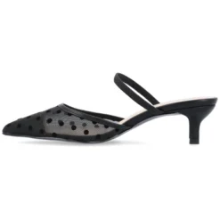 Journee Collection Womens Allana Slip On Kitten Heel Mule Pump