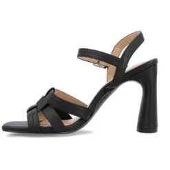 Journee Collection Womens Gibssen Ankle Strap Covered Block Heel Sandals