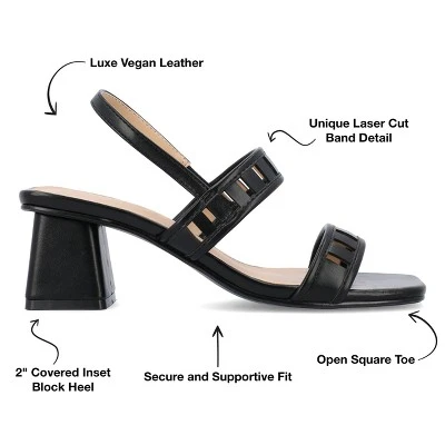 Journee Collection Womens Ismay Laser Cut Sling Back Block Heel Sandals 9 Journee Collection Womens Ismay Laser Cut Sling Back Block Heel Sandals - Image 7