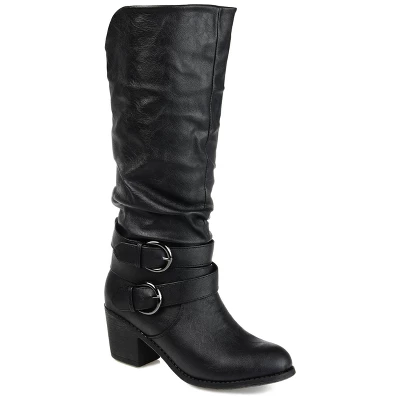 Journee Collection Womens Late Wide Width Wide Calf Stacked Heel Mid Calf Boots 11 Journee Collection Womens Late Wide Width Wide Calf Stacked Heel Mid Calf Boots - Image 9