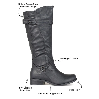 Journee Collection Womens Harley Stacked Heel Riding Boots 9 Journee Collection Womens Harley Stacked Heel Riding Boots - Image 7