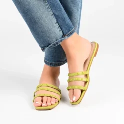 Journee Collection Womens Camarie Slip On Slide Multi Strap Sandals -Journee Collection GUEST bb026111 182d 49a5 b16f 8f6e21835b04