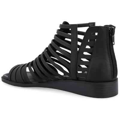 Journee Collection Womens Delilah Tru Comfort Foam Gladiator Sliver Wedge Sandals 8 Journee Collection Womens Delilah Tru Comfort Foam Gladiator Sliver Wedge Sandals - Image 6