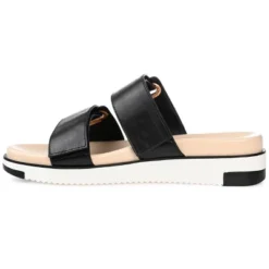 Journee Collection Womens Ashanti Slip On Slide Multi Strap Sandals