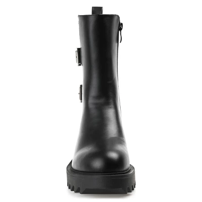 Journee Collection Womens Yasmine Almond Toe Block Heel High Ankle Booties 7 Journee Collection Womens Yasmine Almond Toe Block Heel High Ankle Booties - Image 5