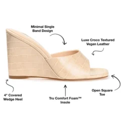 Journee Collection Womens Vivvy Tru Comfort Foam Slip On Open Square Toe Wedge Sandals -Journee Collection GUEST c36ebbf3 eaf9 4503 9a5b 893ccd144505