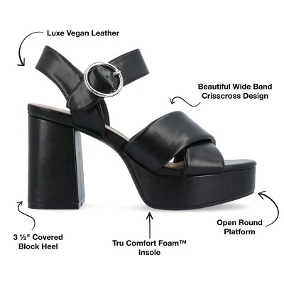Journee Collection Womens Akeely Tru Comfort Foam Mid Heel Platform Sandals 9 Journee Collection Womens Akeely Tru Comfort Foam Mid Heel Platform Sandals - Image 7