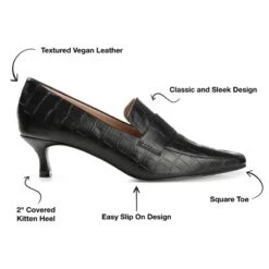 Journee Collection Womens Celina Kitten Heel Loafer Square Toe Pumps -Journee Collection GUEST c6abe147 7e19 4265 96b9 3ee11aaf572d