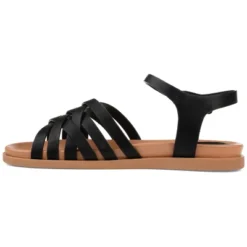Journee Collection Womens Kimmie Ankle Strap Flat Sandals