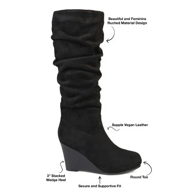 Journee Collection Womens Haze Wedge Knee High Boots 9 Journee Collection Womens Haze Wedge Knee High Boots - Image 7
