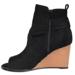 Journee Collection Womens Sabeena Inside Zip Open Toe Wedge Booties