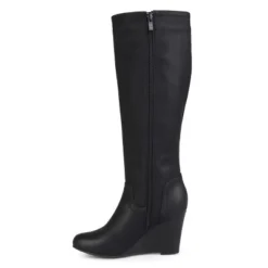Journee Collection Womens Langly Wide Calf Wedge Knee High Boots