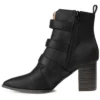 Journee Collection Womens Winsley Tru Comfort Foam Inside Zip Stacked Heel Booties
