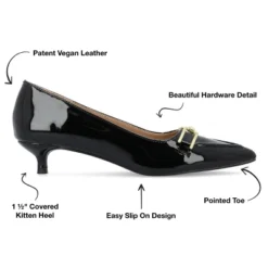 Journee Collection Womens Rumi Kitten Heel Loafer Pointed Toe Pumps -Journee Collection GUEST cf666b92 8eb2 4157 b34f d0efb1d43759